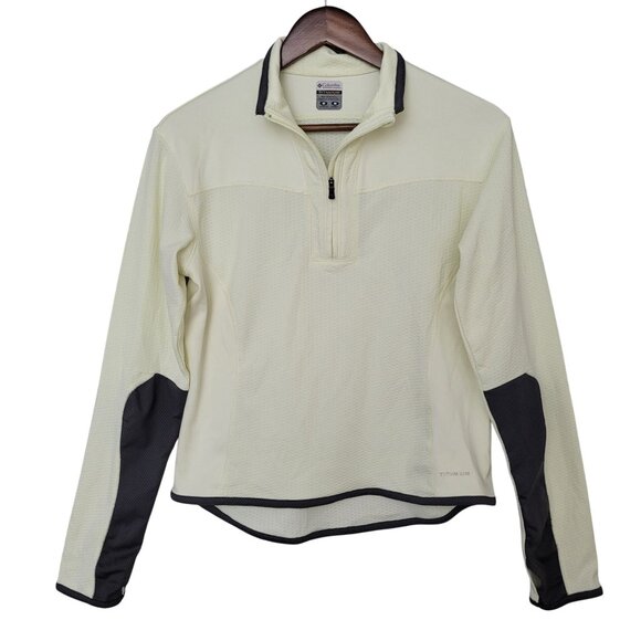 Columbia Titanium Quarter-Zip Pullover Jacket Womens Size M Yellow Gray - Picture 1 of 7